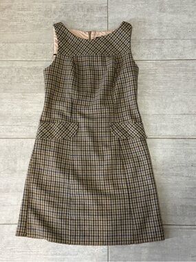 Vintage Brown Plaid Dress